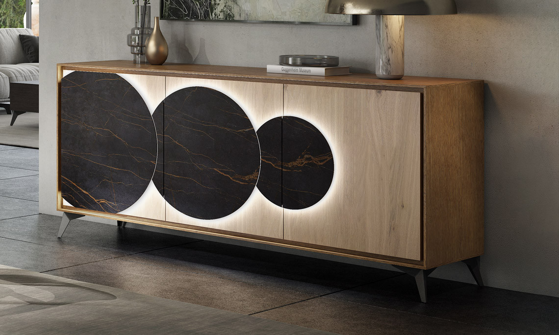 Univers - Enfilade 3 portes avec éclairage LED 