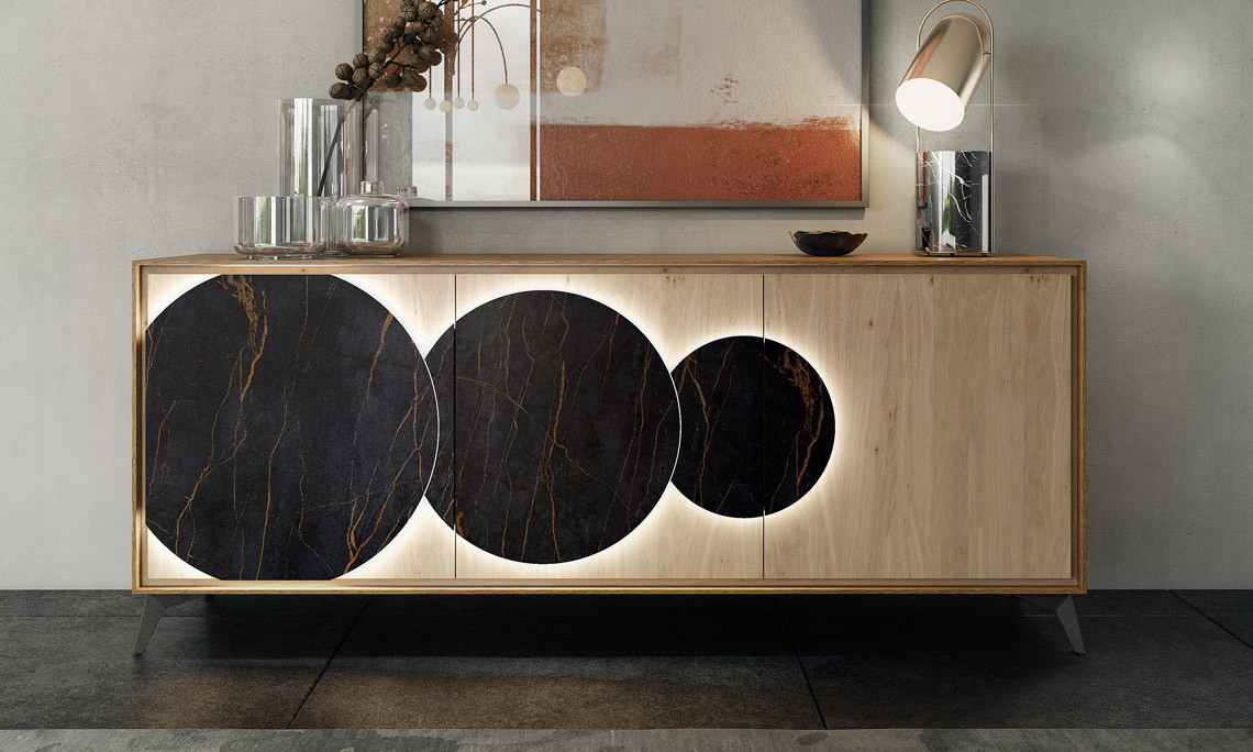 Univers - Enfilade 3 portes avec éclairage LED 